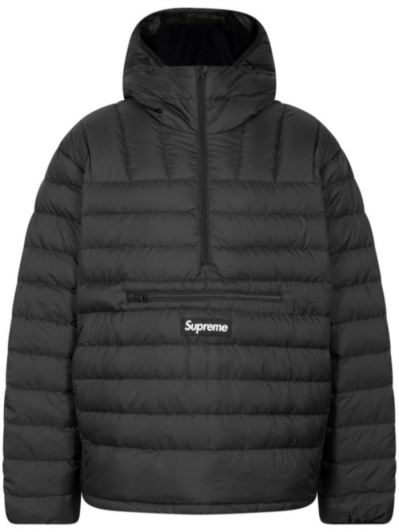 New Supreme Jackets India - Black Micro Down Half-zip Pullover Mens