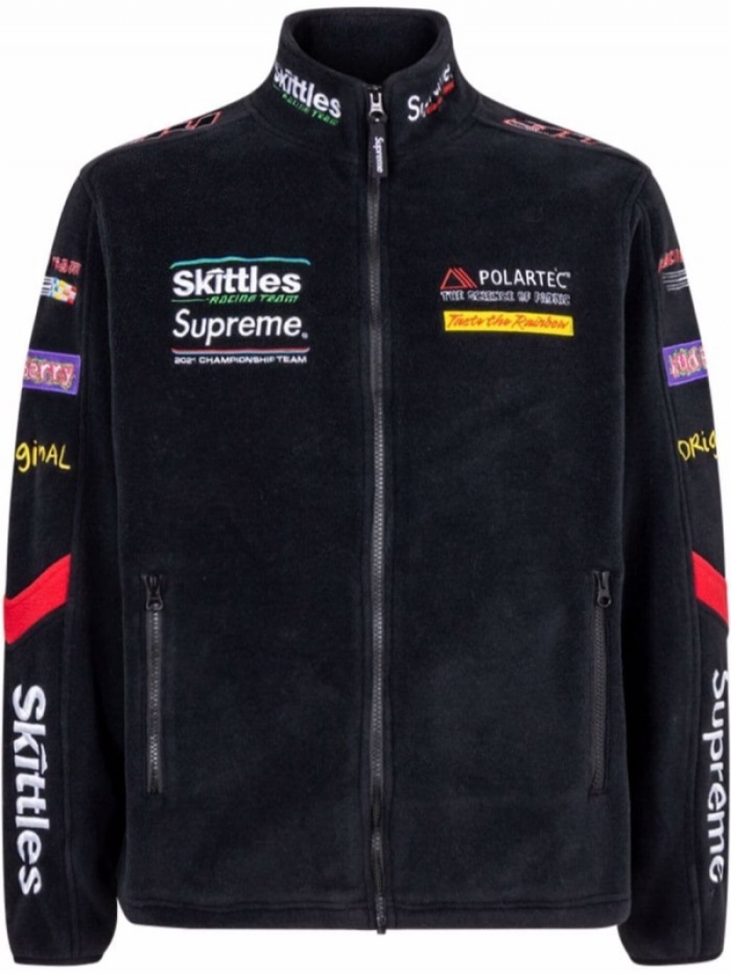 Wholesale Supreme Jackets India - Black X Skittles Polartec Womens