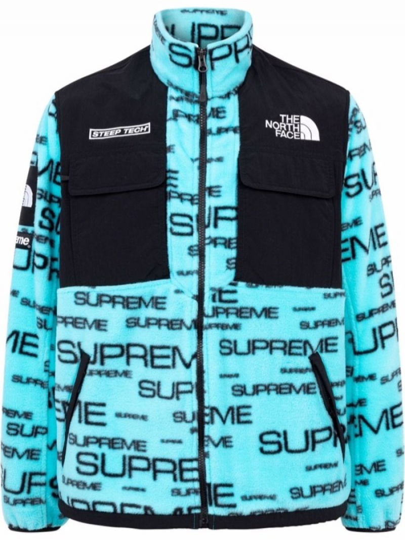 Blue north face supreme jacket best sale