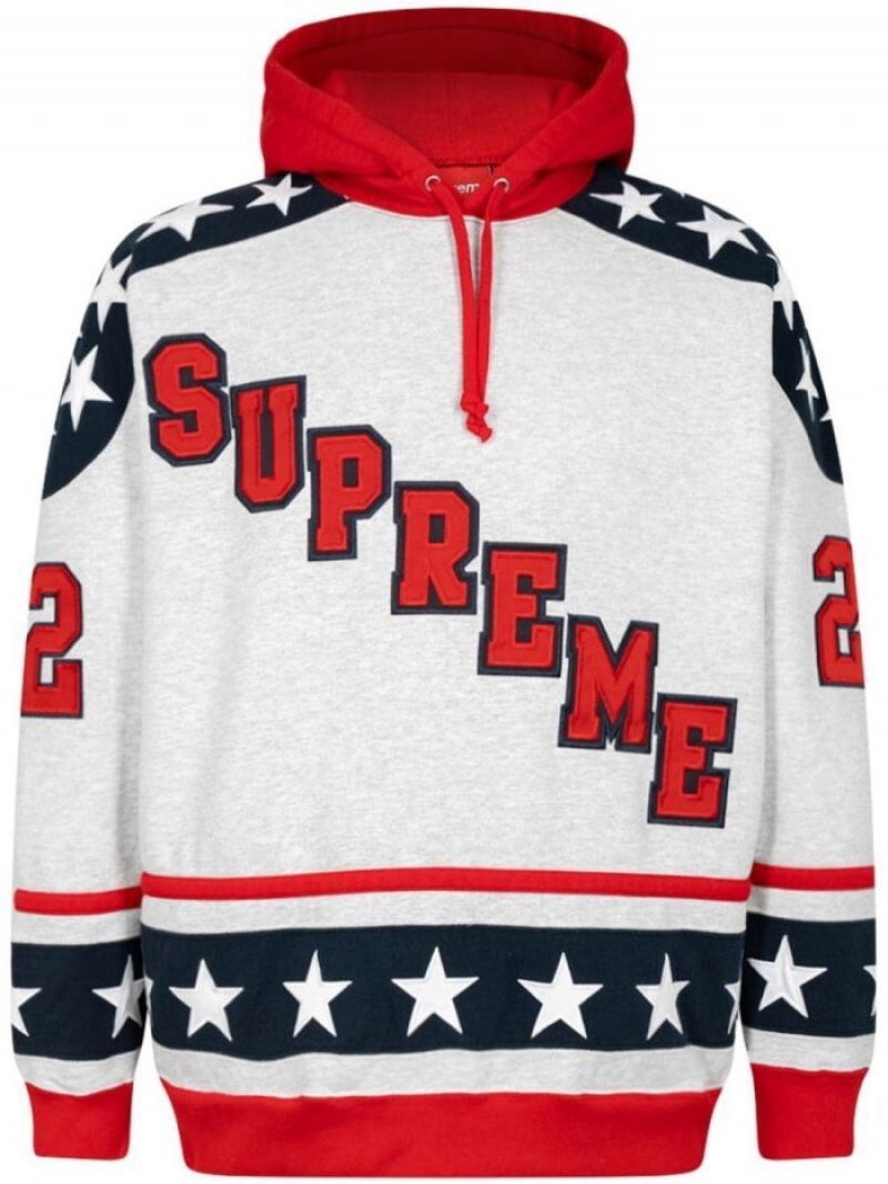 New Supreme Hoodie India White Hockey Logo Mens